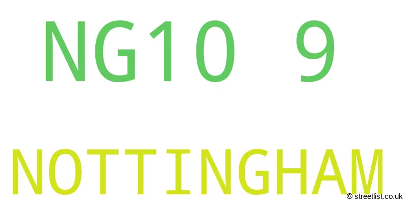 A word cloud for the NG10 9 postcode